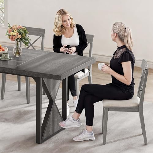 Rustic Farmhouse Dining Table for 6-8 People, 70.8-Inch