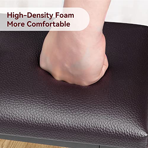 Rustic Brown Dining Table Set with Upholstered Bench