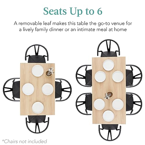 Modern Extendable Dining Table seats 6 - Natural Oak