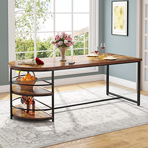 Modern Dining Table with Storage Shelf for 4