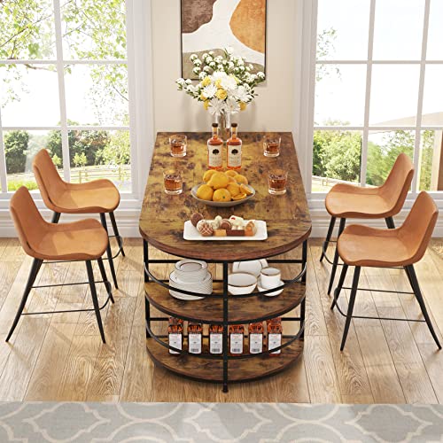 Modern Dining Table with Storage Shelf for 4