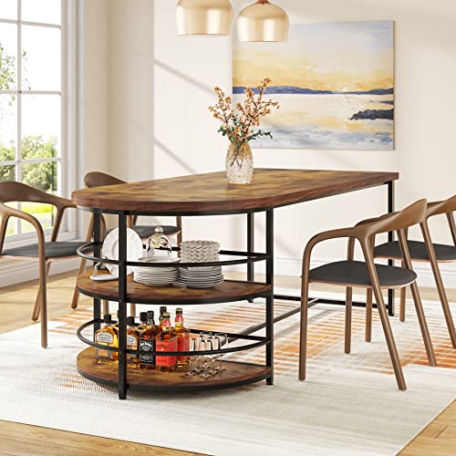 Modern Dining Table with Storage Shelf for 4
