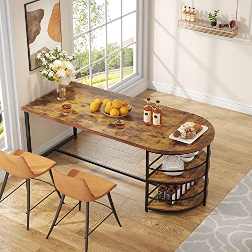 Modern Dining Table with Storage Shelf for 4