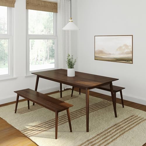Solid Wood 6 Seat Dining Table, Mid Century