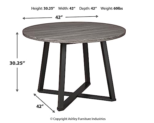 Ashley Centiar Round Dining Table with Metal Legs
