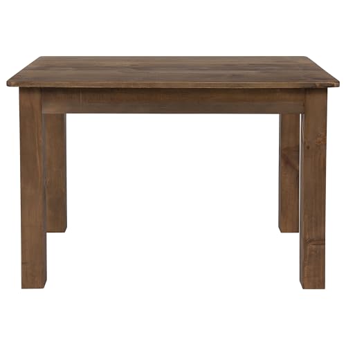 Solid Wood Rustic Brown Dining Table, Seats 4