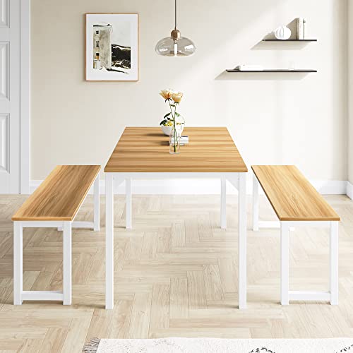 IMUsee 45" Dining Table Set for 4, 3-Pieces_KEYBOARD Kitchen & Dining Room Sets