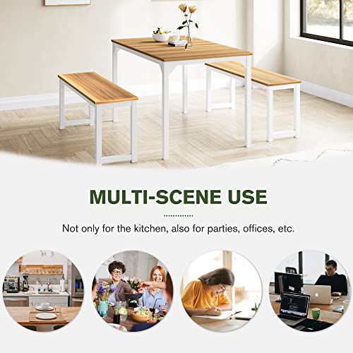 IMUsee 45" Dining Table Set for 4, 3-Pieces_KEYBOARD Kitchen & Dining Room Sets