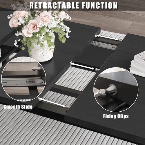 Extendable Dining Table Set with Benches, Easy Clean