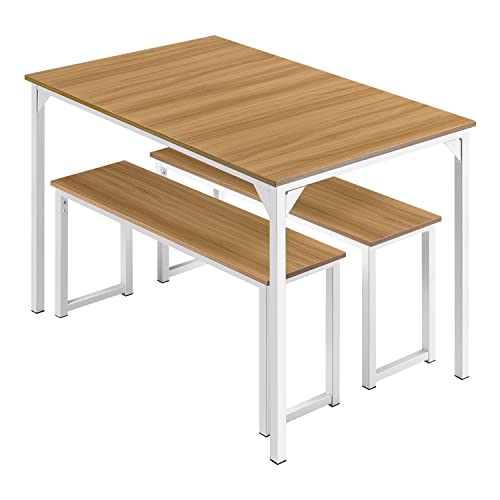 IMUsee 45" Dining Table Set for 4, 3-Pieces_KEYBOARD Kitchen & Dining Room Sets