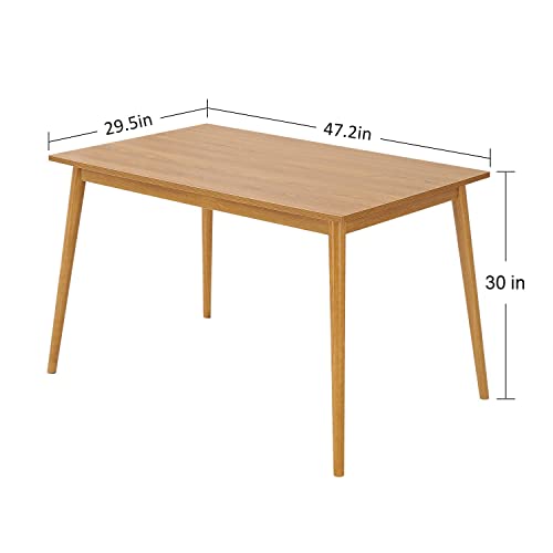 47" Modern Dining Table with Oak Finish Leg