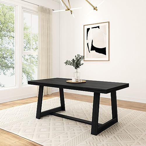 72" Farmhouse Dining Table, Solid Wood, Rustic Design