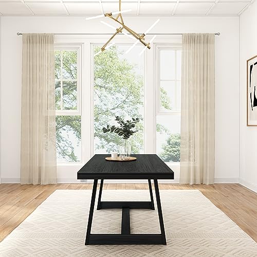 72" Farmhouse Dining Table, Solid Wood, Rustic Design