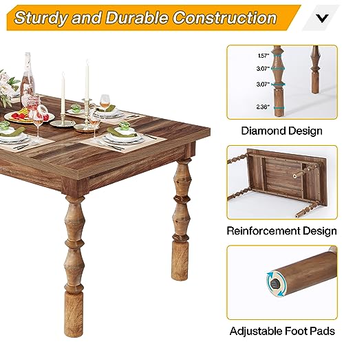 Tribesigns 62” Wood Dining Table for 4-6 People