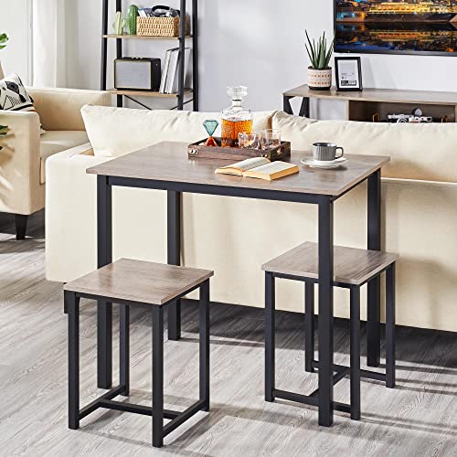 3-Piece Dining Set - Compact Table with 2 Stools