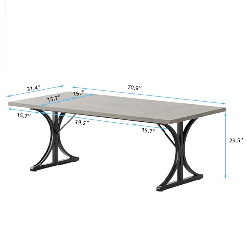 TIYASE 70.8" Rectangular Dining Table for 6-8 People