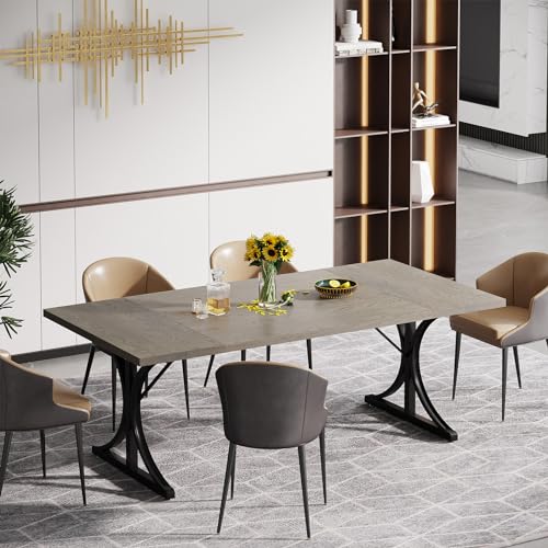 TIYASE 70.8" Rectangular Dining Table for 6-8 People