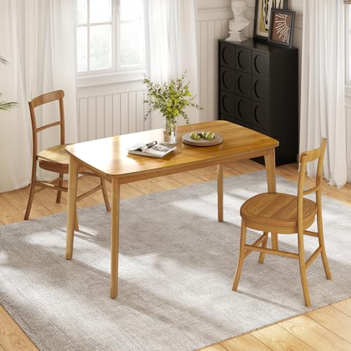 47" Malaysian Oak Dining Table for 2, Easy Assembly