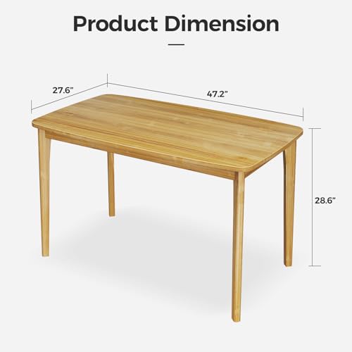 47" Malaysian Oak Dining Table for 2, Easy Assembly