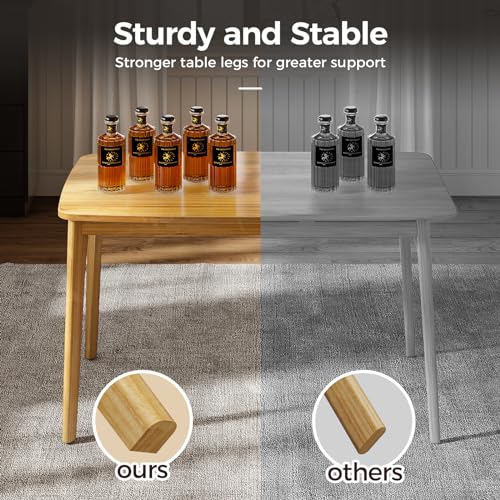 47" Malaysian Oak Dining Table for 2, Easy Assembly