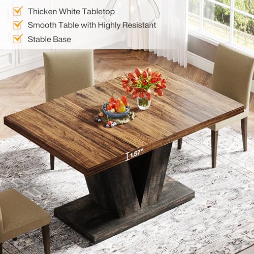 Modern 47-Inch Farmhouse Dining Table for 4