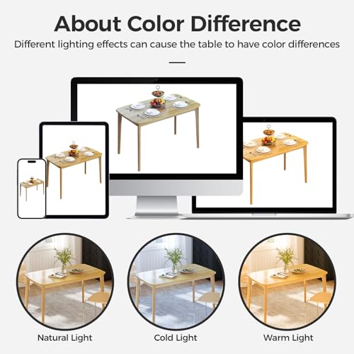 47" Malaysian Oak Dining Table for 2, Easy Assembly