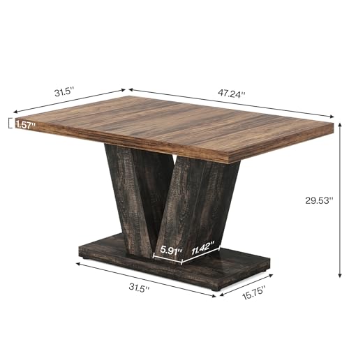 Modern 47-Inch Farmhouse Dining Table for 4