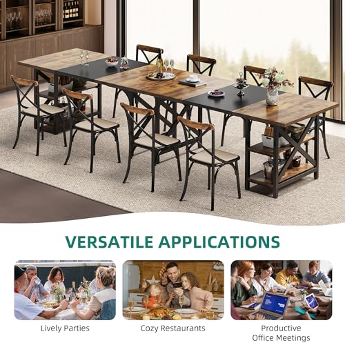 Rustic Brown Wood Dining Table, Seats 4-6, 70.27