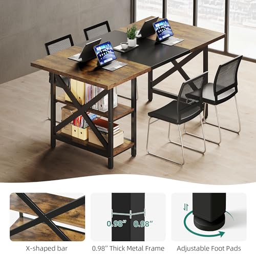 Rustic Brown Wood Dining Table, Seats 4-6, 70.27