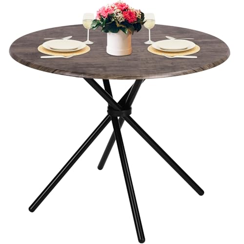 31.5" Round Vintage Wood Dining Table for Home