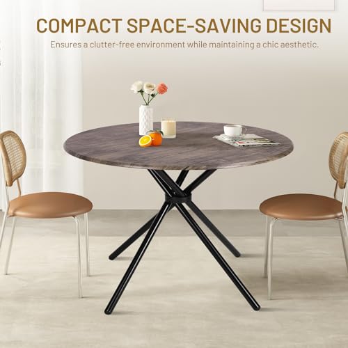 31.5" Round Vintage Wood Dining Table for Home