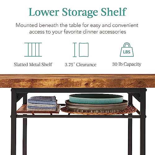 Modern 3-Piece Dining Set with Built-in Storage Rack