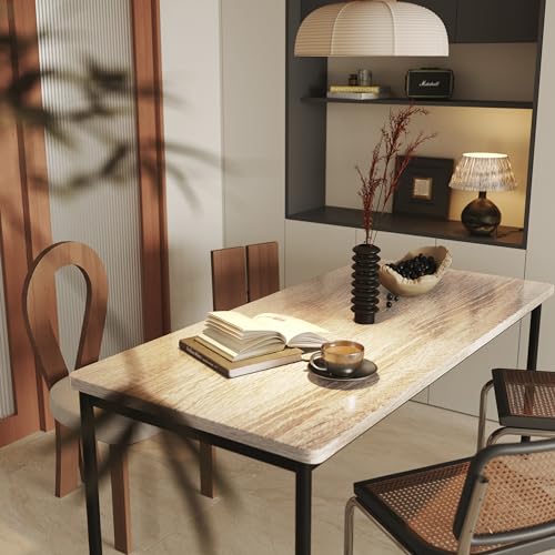 Modern 47 inch Dining Table for 4, Metal Legs