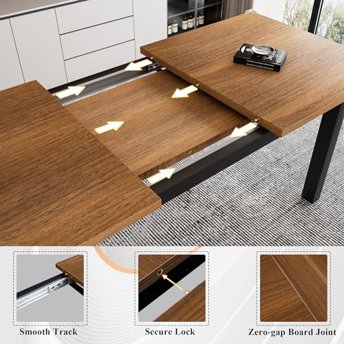 Mid-Century Dining Table Set for 4-8 People, Walnut