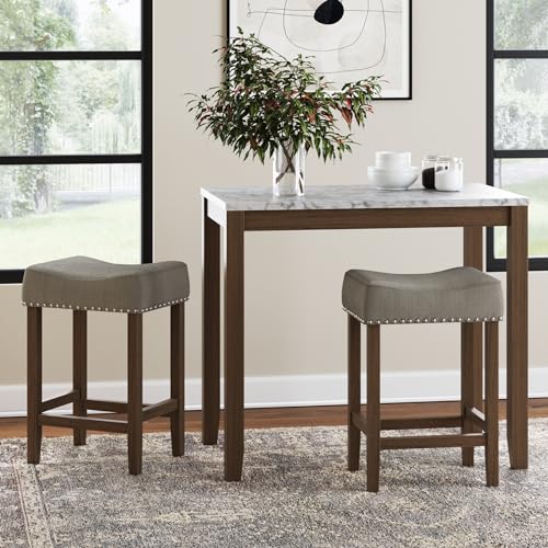 Viktor 3 Piece Dining Set with Marble Top