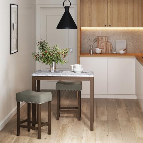 Viktor 3 Piece Dining Set with Marble Top