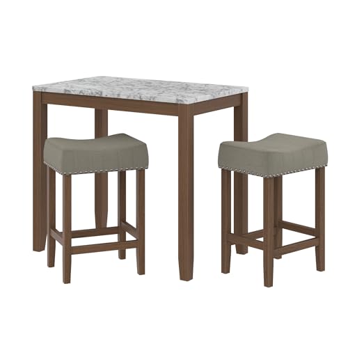 Viktor 3 Piece Dining Set with Marble Top