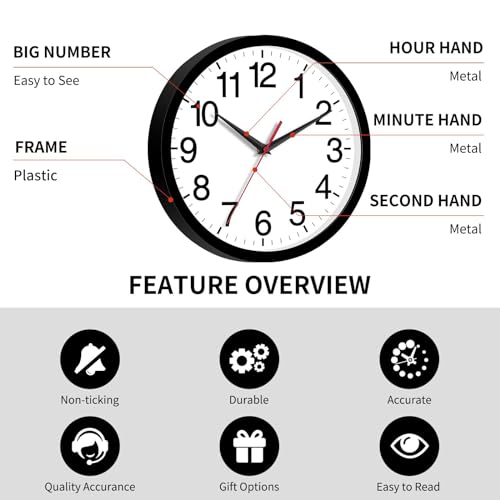 Modern 8 Inch Silent Wall Clock for Home Decor