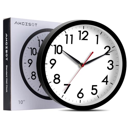 Modern 10 Inch Silent Wall Clock for Indoor/Outdoor