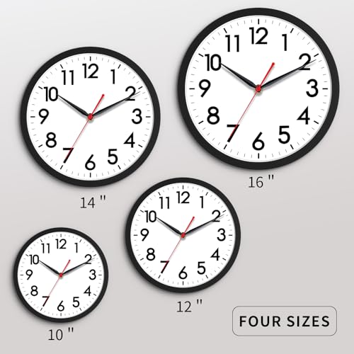 Modern 10 Inch Silent Wall Clock for Indoor/Outdoor