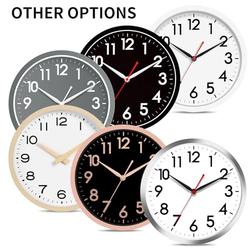 Modern 10 Inch Silent Wall Clock for Indoor/Outdoor