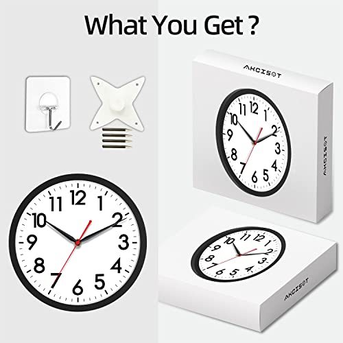 Modern 10 Inch Silent Wall Clock for Indoor/Outdoor
