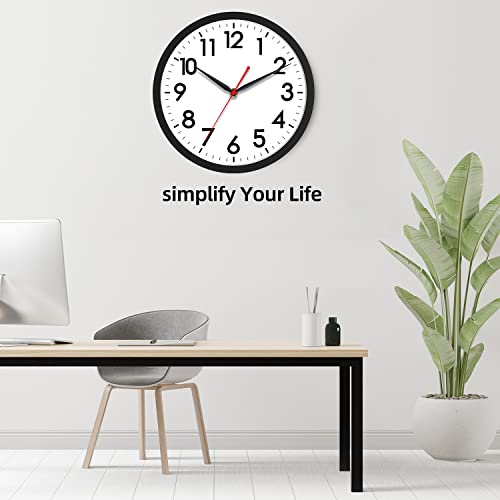 Modern 10 Inch Silent Wall Clock for Indoor/Outdoor
