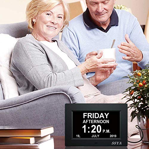 SSYA 7" Calendar Clock - 12 Alarms, Auto Dimmable