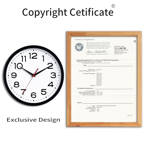 Modern non-ticking wall clock for indoor & outdoor décor