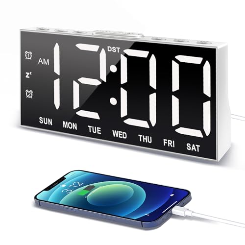 JALL Large Display Digital Alarm Clock with 2 USB Ports