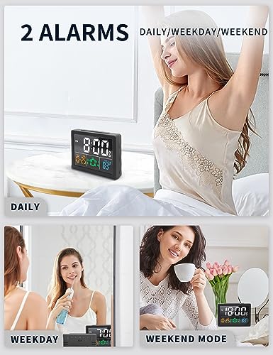 Large LED Digital Alarm Clock with Adjustable Brightness