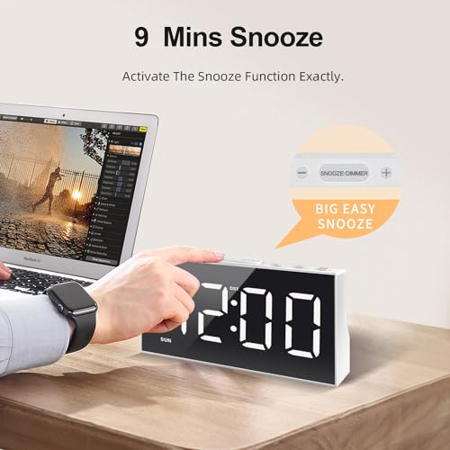 JALL Large Display Digital Alarm Clock with 2 USB Ports