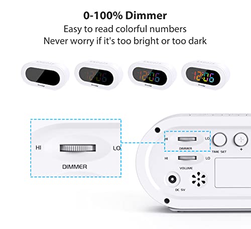Colorful LED Digital Alarm Clock with Snooze Feature