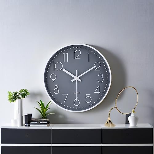 12 Inch Silent Non-Ticking Round Wall Clock Home Decor